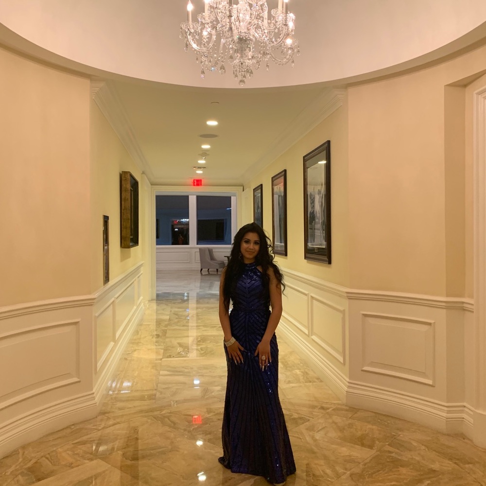 Blue Sequin Long Dress! Elegant Dress/Prom Dress